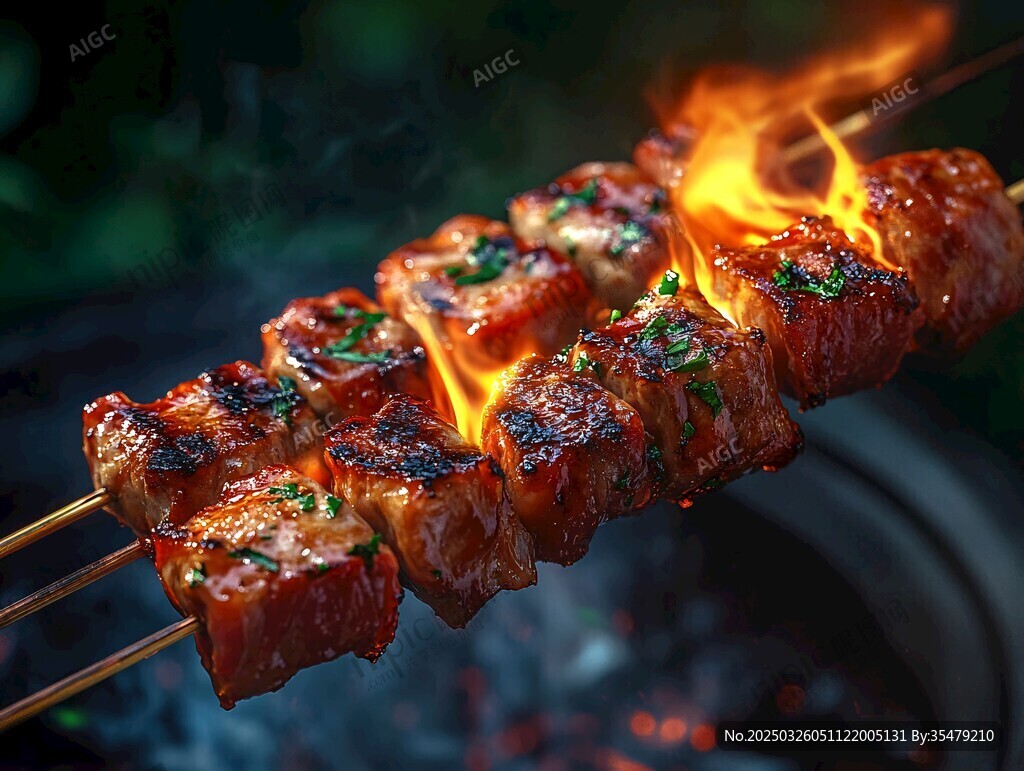 炭火烤肉串 滋滋冒香
