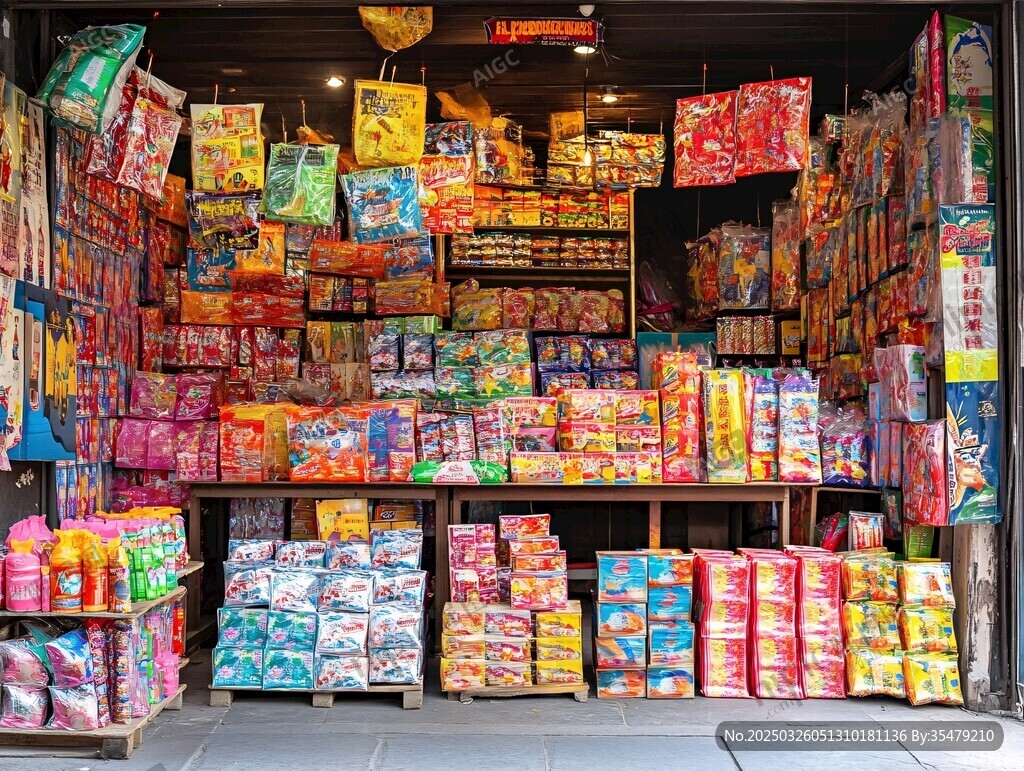 傳統(tǒng)零食店琳瑯滿目貨品