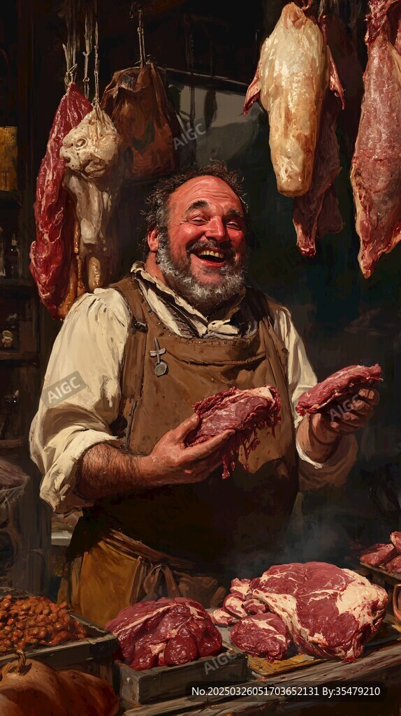 肉鋪中的歡樂屠夫