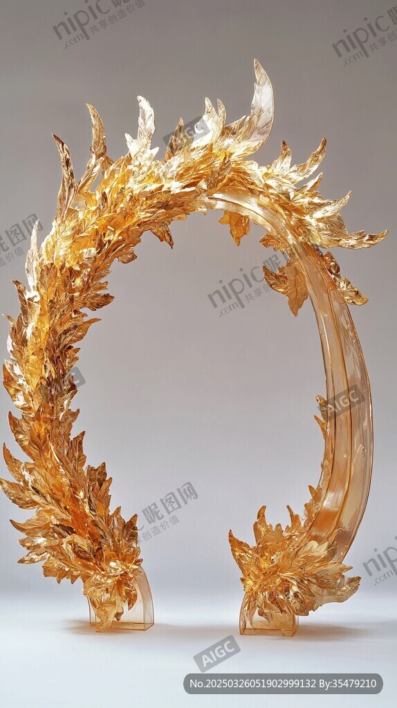 金色琉璃花環(huán)藝術(shù)擺件