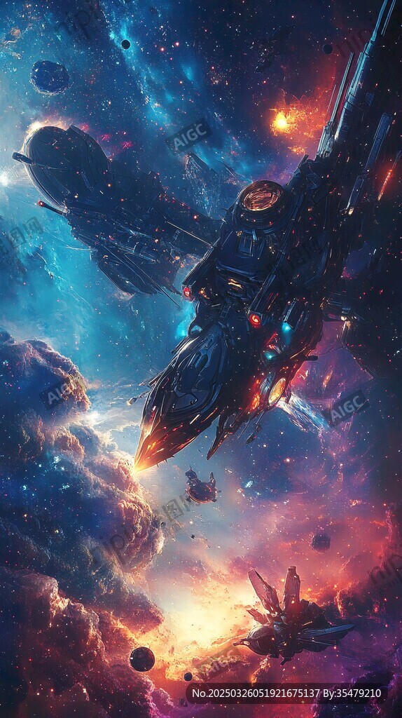 星際激戰(zhàn)中的科幻宇宙飛船