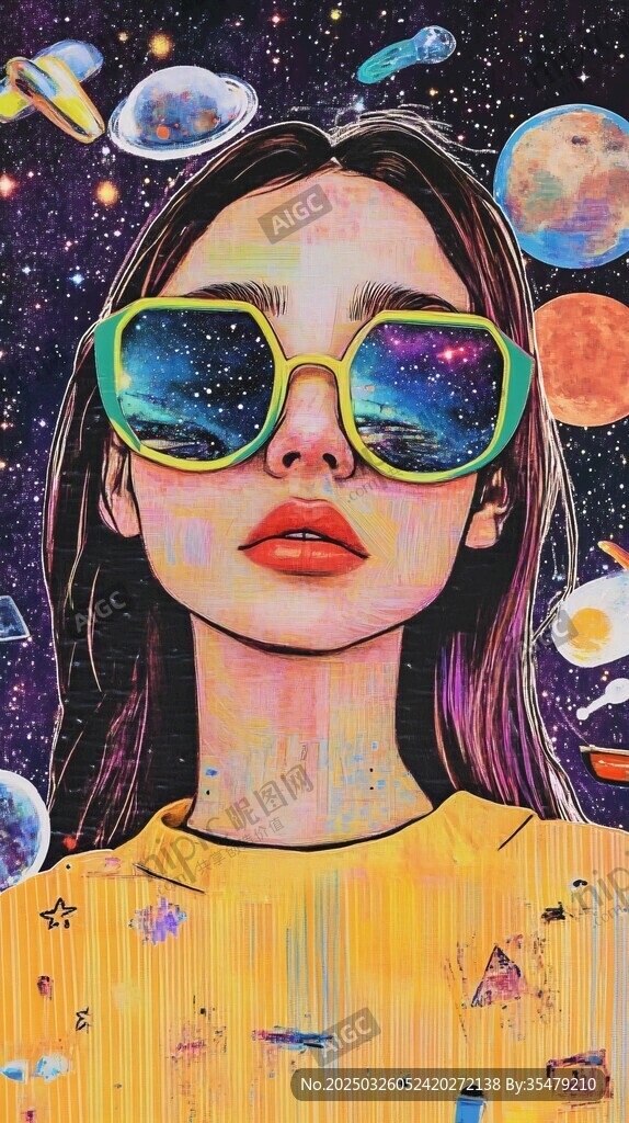 戴宇宙風墨鏡的夢幻女孩