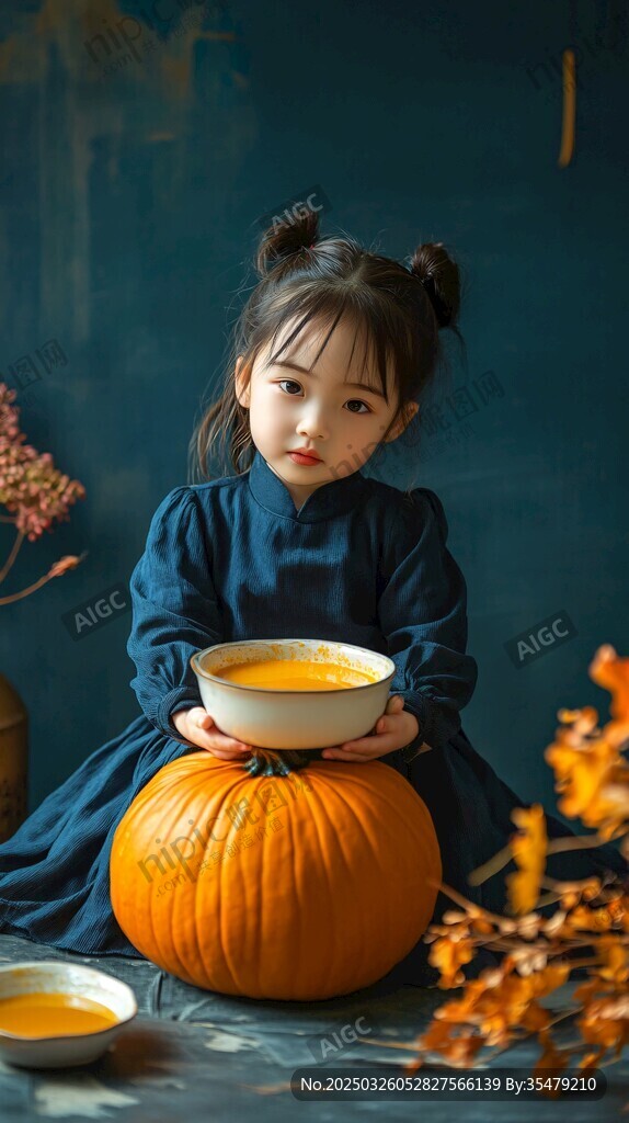 萌娃與南瓜的秋日溫馨時(shí)刻