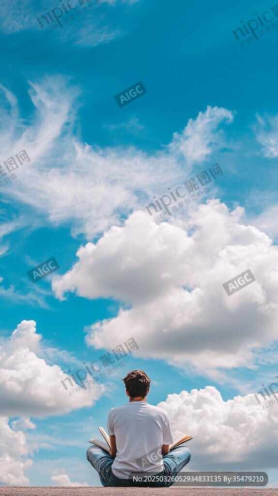 靜坐賞云的沉思者