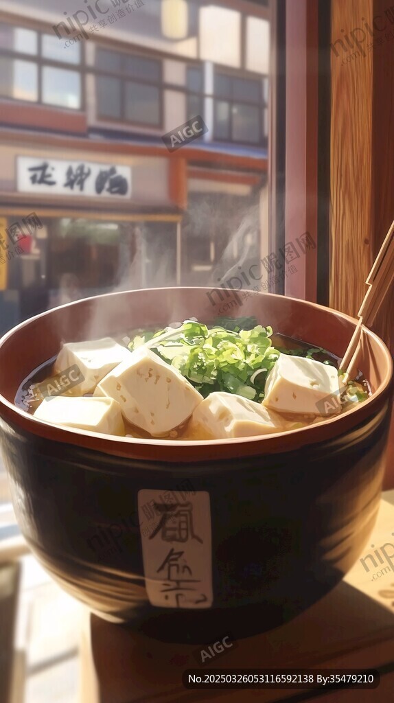 熱氣騰騰的日式豆腐味噌湯