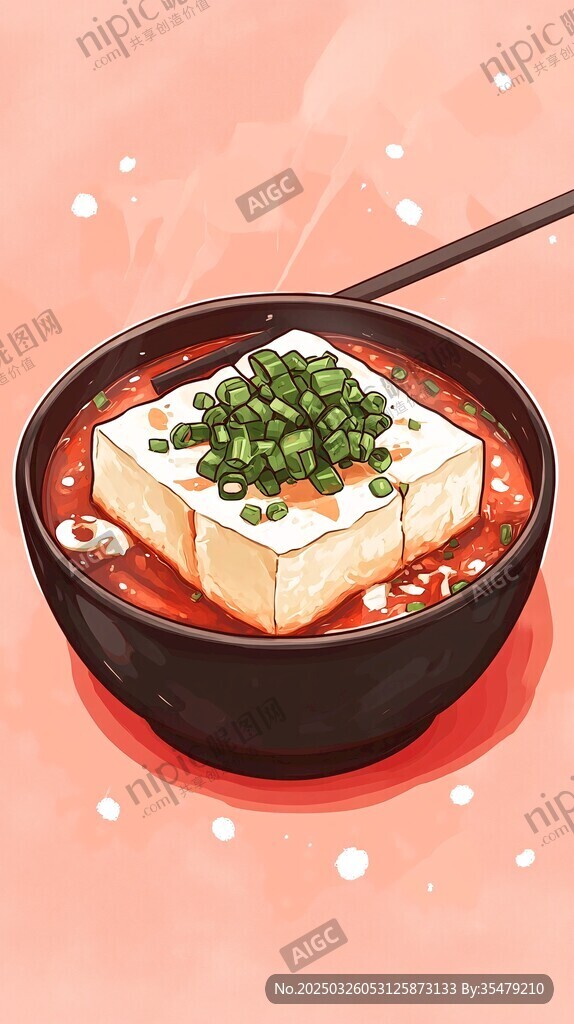 美味豆腐湯插畫(huà)欣賞