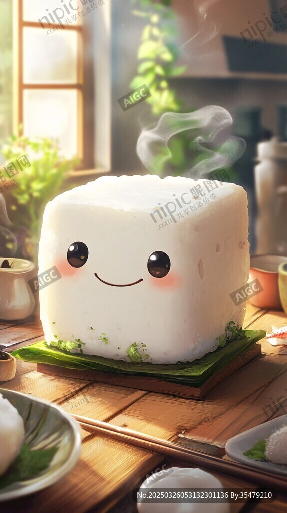可愛(ài)卡通方塊白米糕