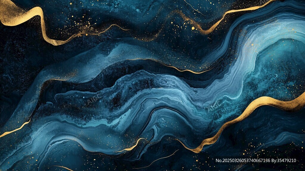 藍金流動紋理抽象背景圖
