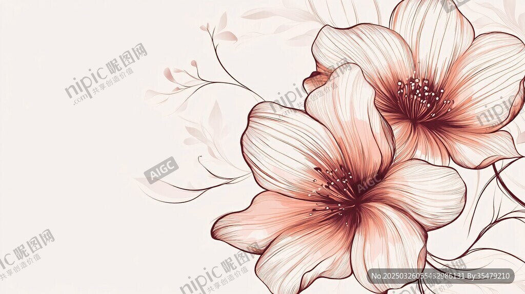 淡雅雙花插畫(huà)背景圖