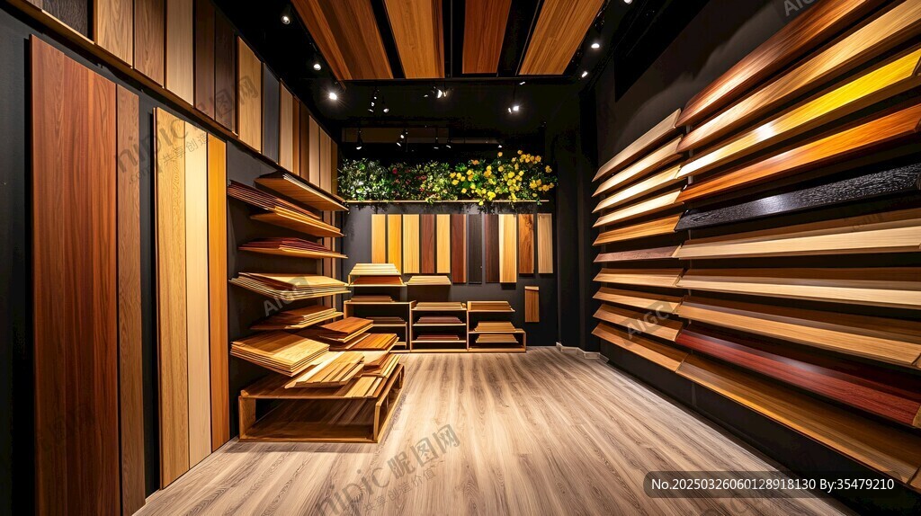 時尚木質材料展示空間