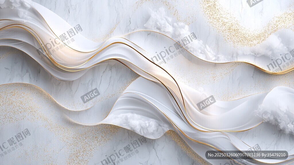 優(yōu)雅白色金紋波浪紋理