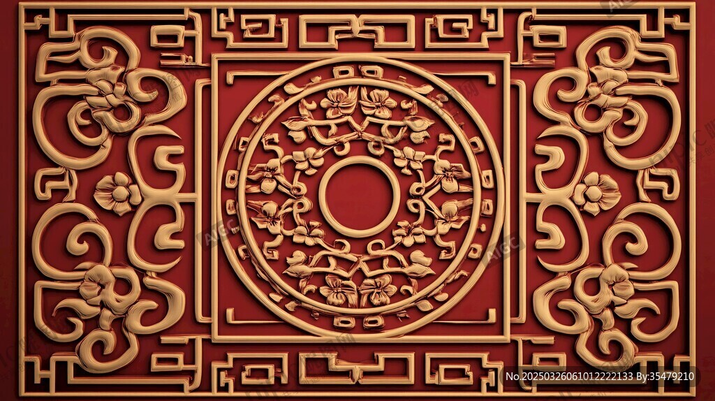 中式傳統(tǒng)雕花圖案裝飾