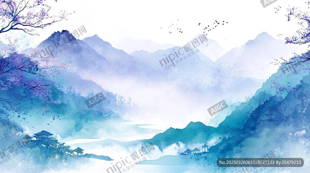水墨山水意境圖