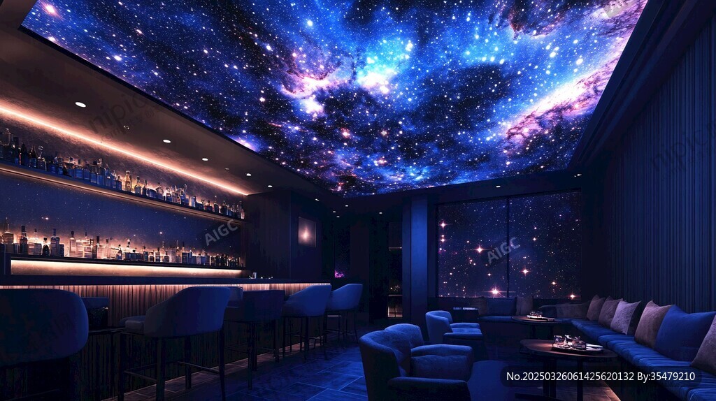夢(mèng)幻星空主題酒吧空間