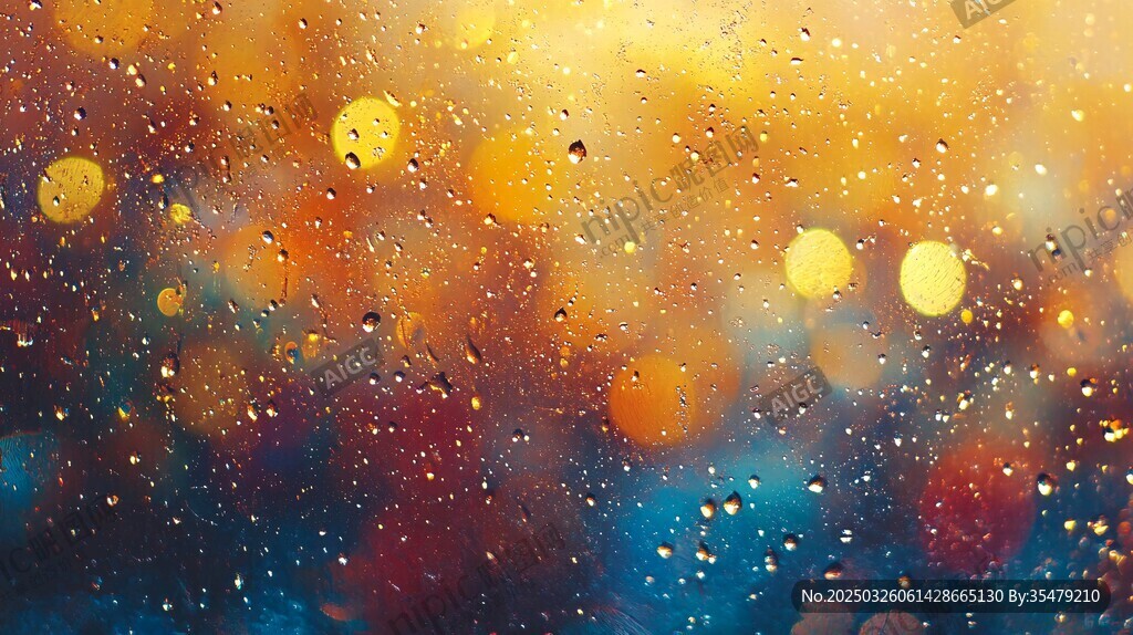 雨中斑斕光斑夢(mèng)幻景象
