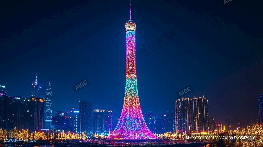 廣州塔夜景璀璨迷人