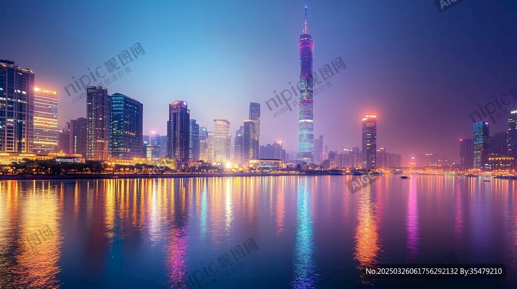 上海璀璨夜景城市天際線