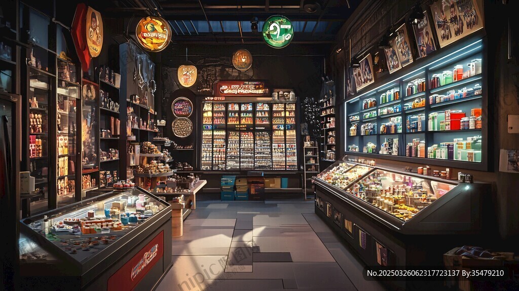 復古風雜貨店內部陳列