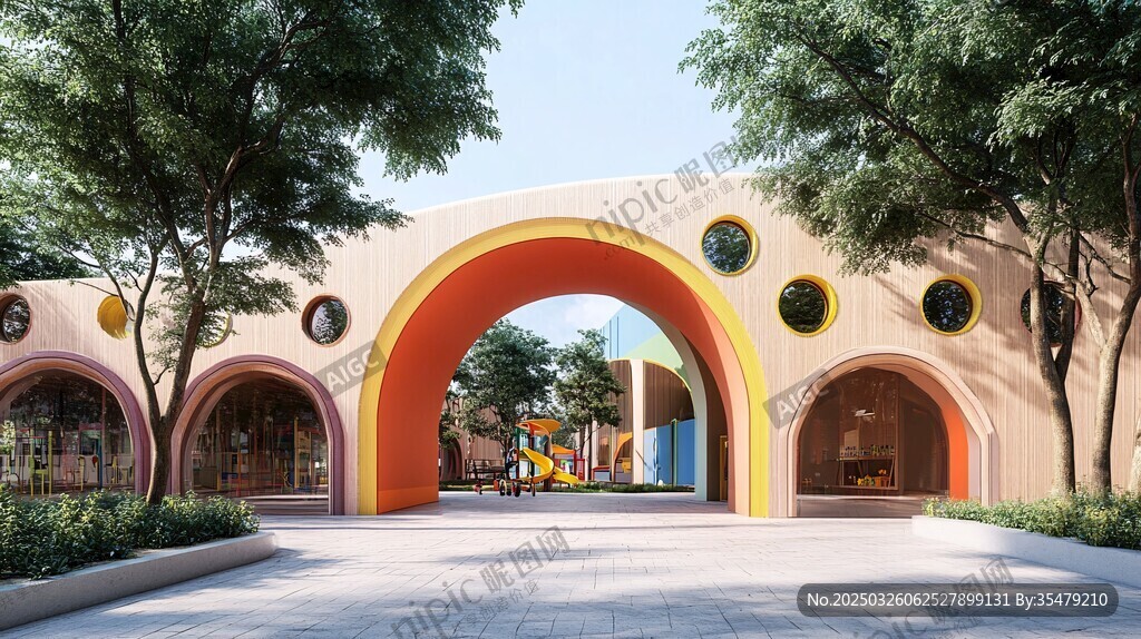 童趣拱形建筑幼兒園景觀