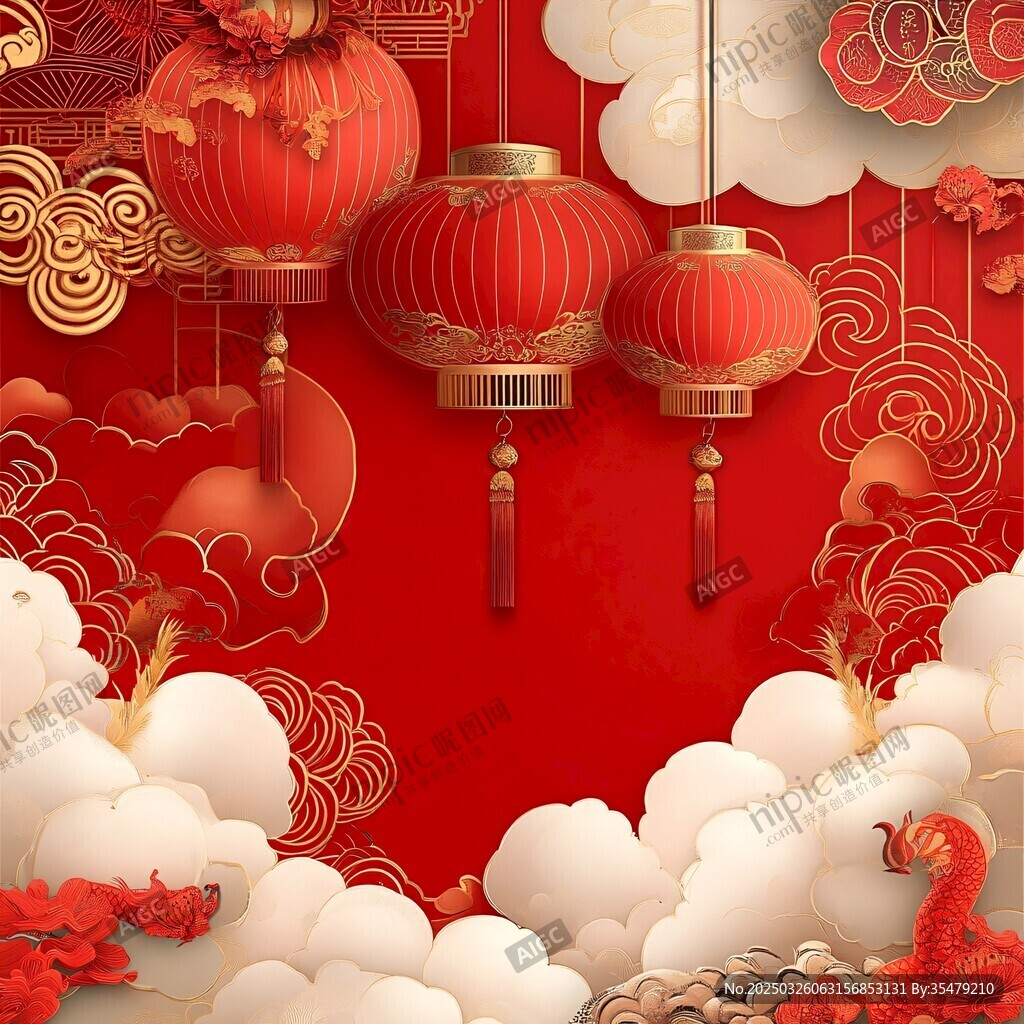 喜慶中式紅燈籠節日背景