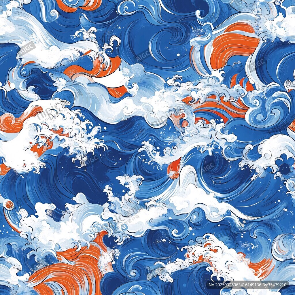 海浪波紋圖案設(shè)計(jì)素材
