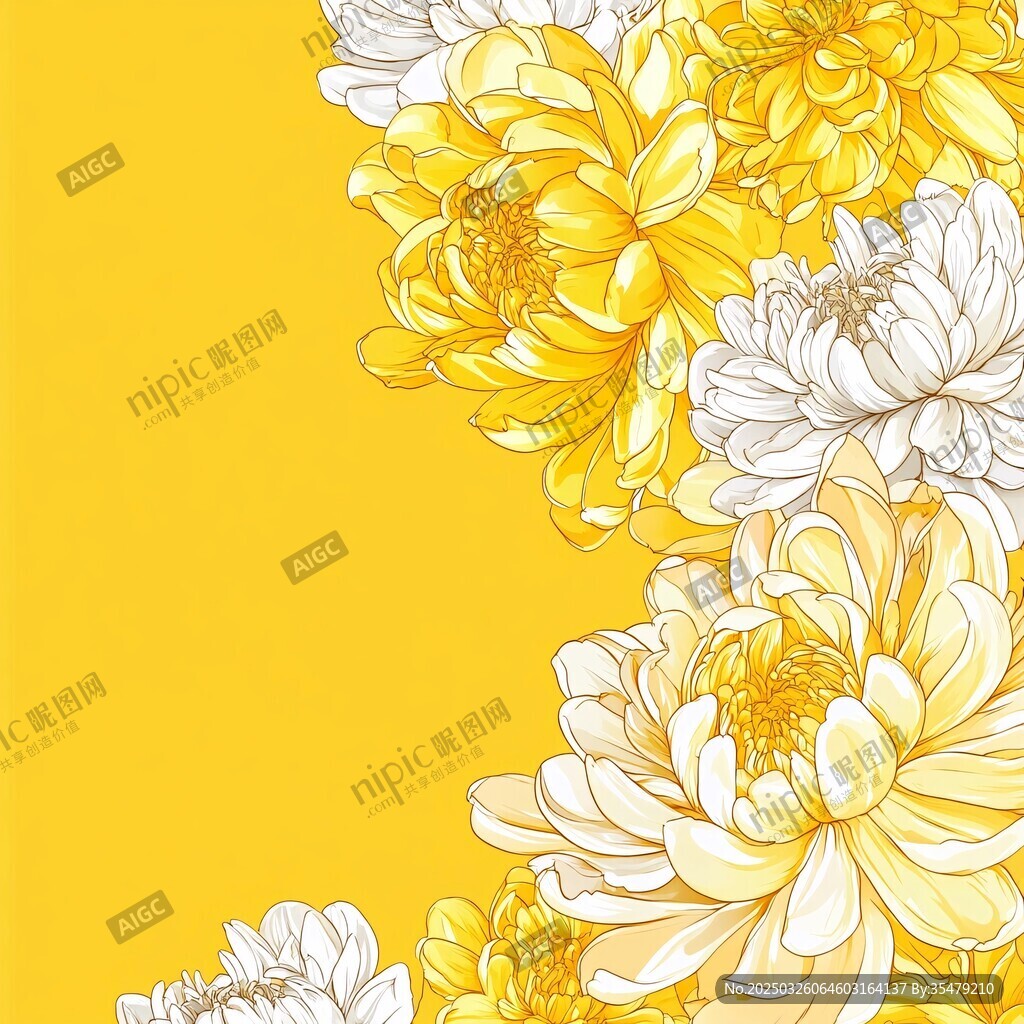 黃色背景花卉圖案設(shè)計(jì)