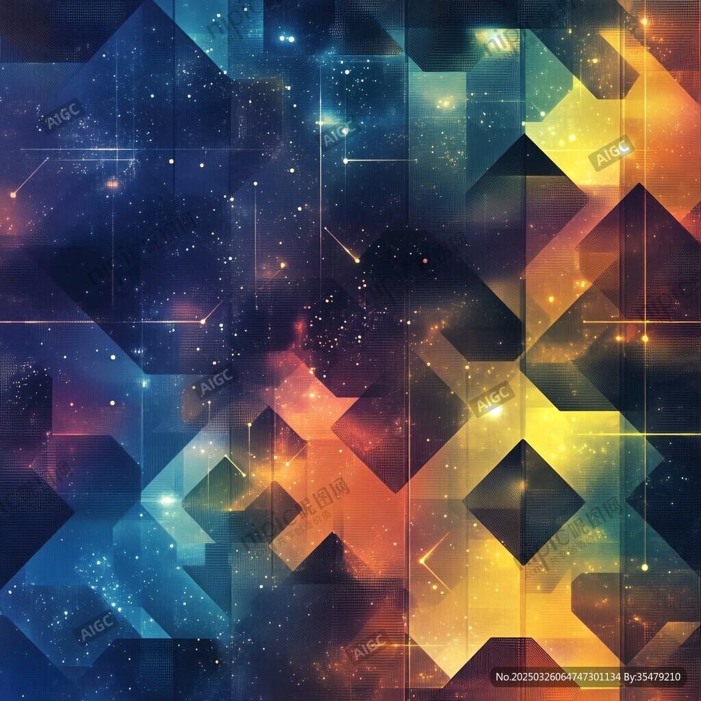 炫彩幾何星空背景圖案