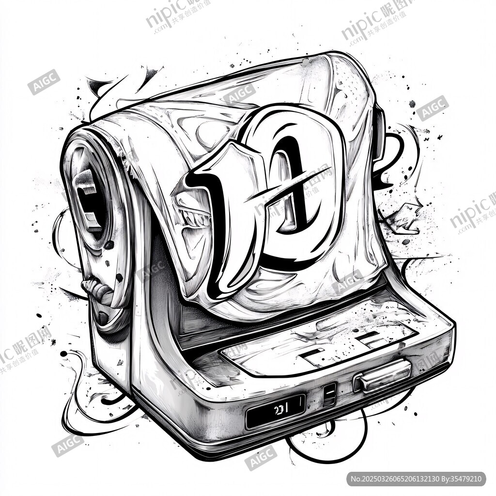 復古收音機藝術插畫