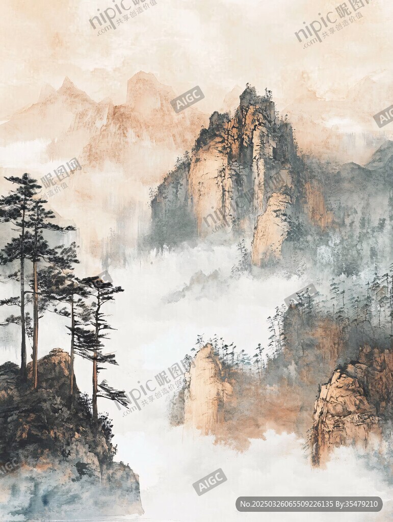 水墨山川間的靜謐景致