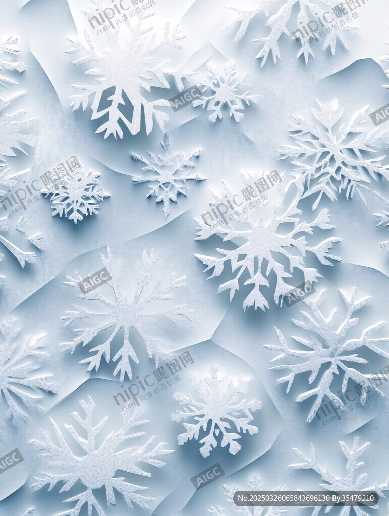 立體雪花背景紋理圖案