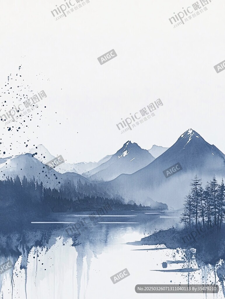 水墨山水意境圖