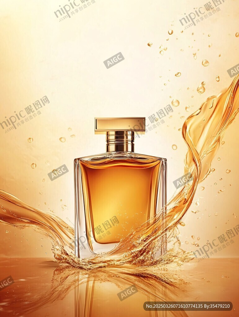 奢華香水瓶身的動(dòng)感瞬間
