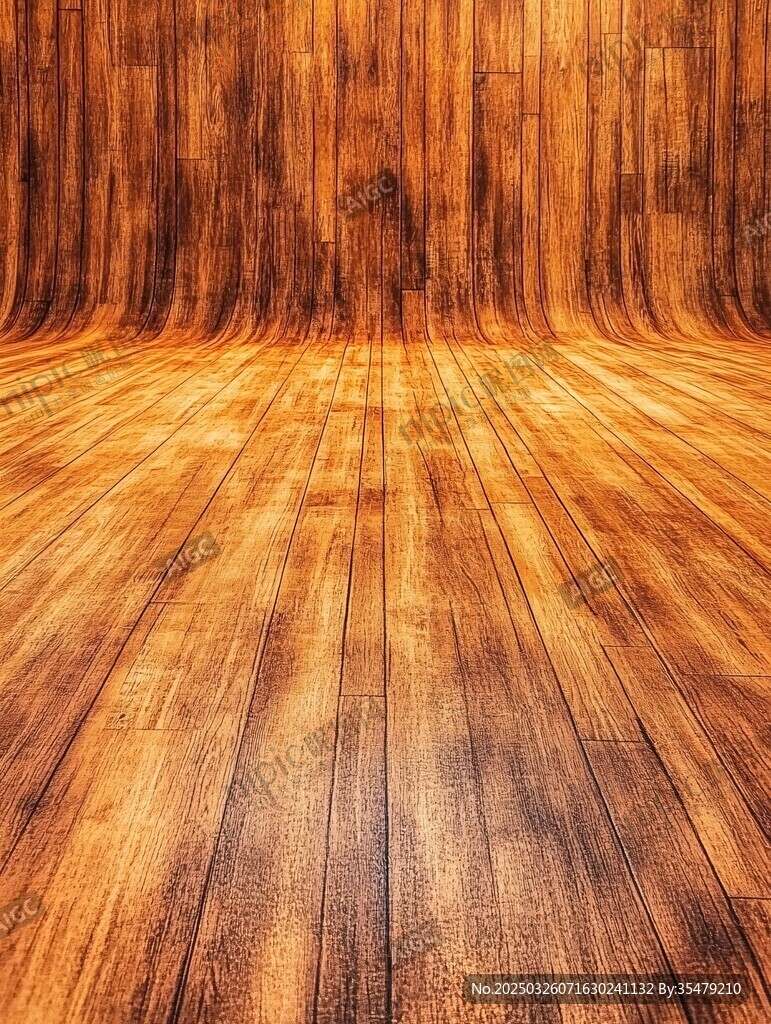 木質地板與墻面背景畫面