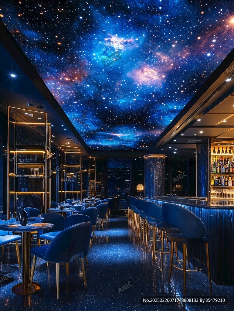 夢幻星空主題酒吧室內(nèi)景
