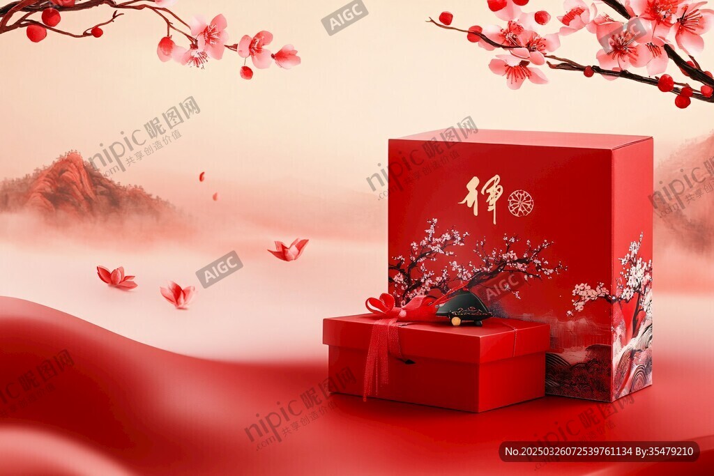 喜慶中式禮盒賀新春