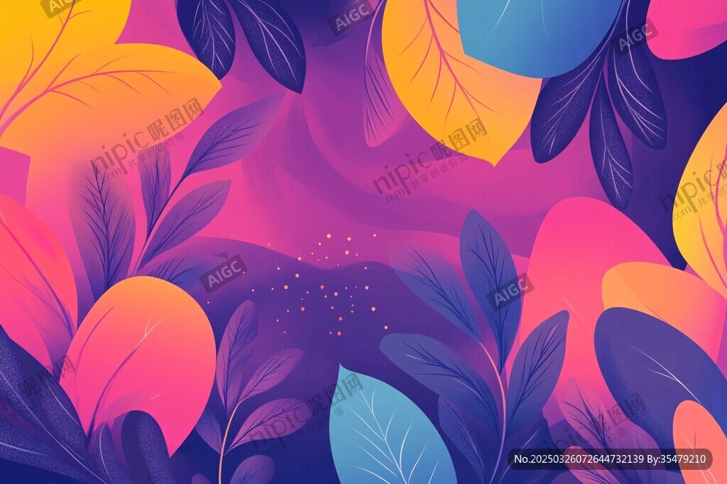 夢幻多彩的植物風景