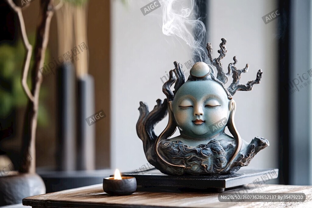 禪意小沙彌香薰擺件
