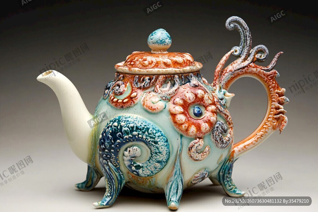 精美龍紋陶瓷茶壺