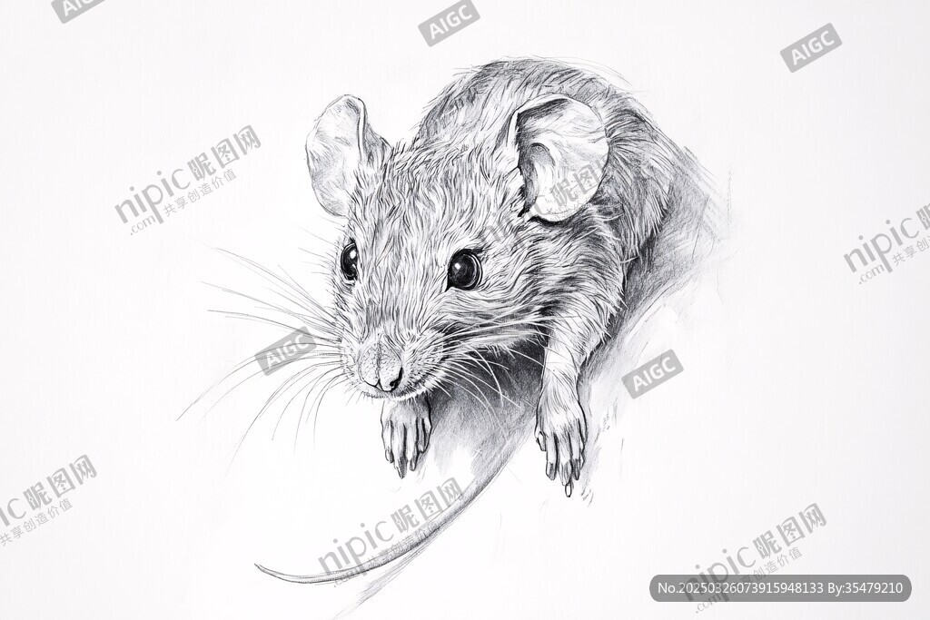 鉛筆素描小老鼠