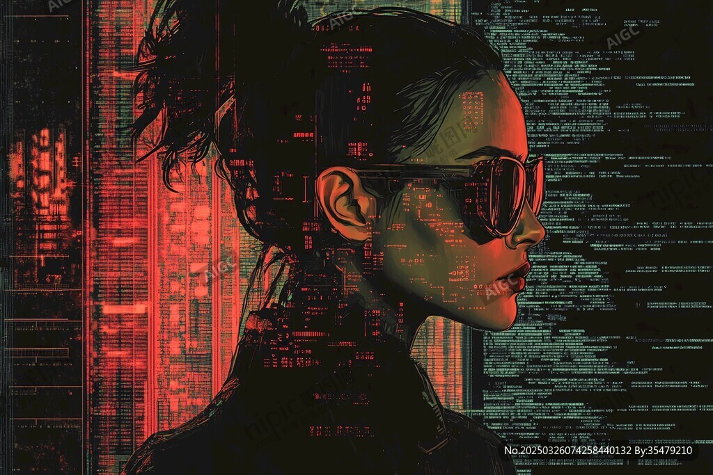 賽博朋克風(fēng)的科技感女性形象