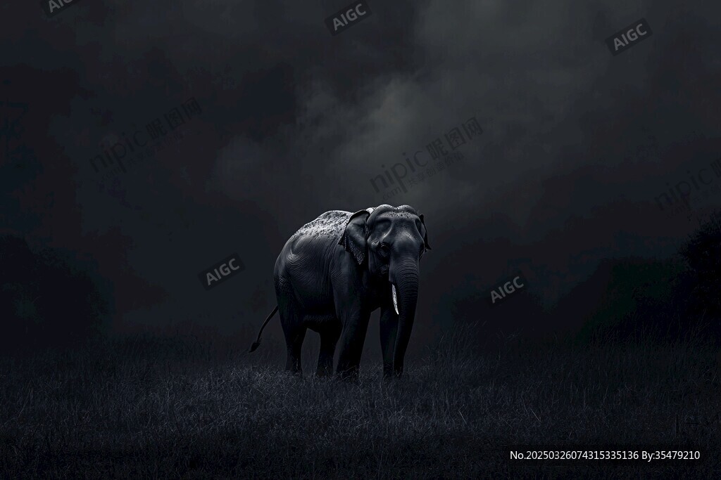暗夜中的孤獨(dú)大象