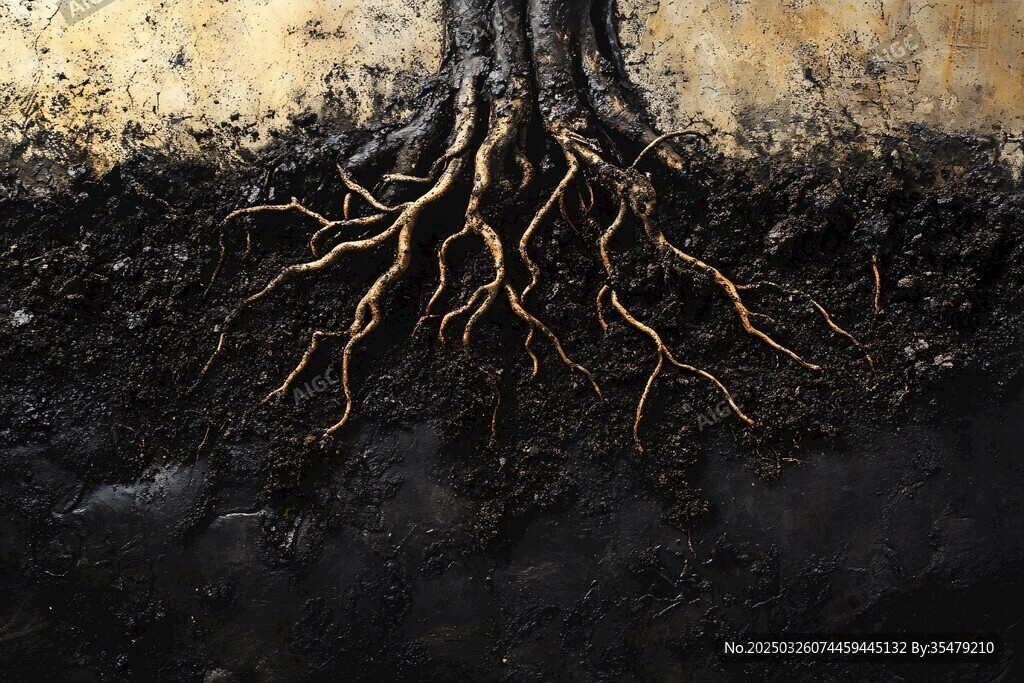 植物根系特寫展現生命力量