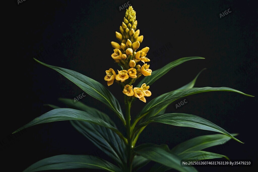 金黃獨花綻放綠葉間