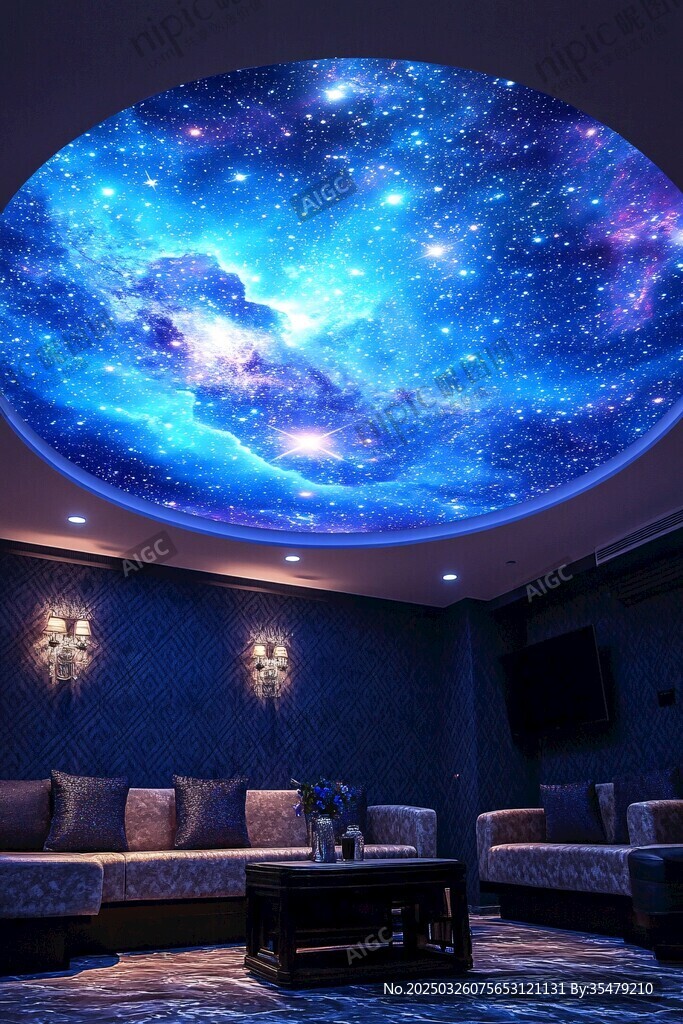 夢幻星空天花板客廳美景