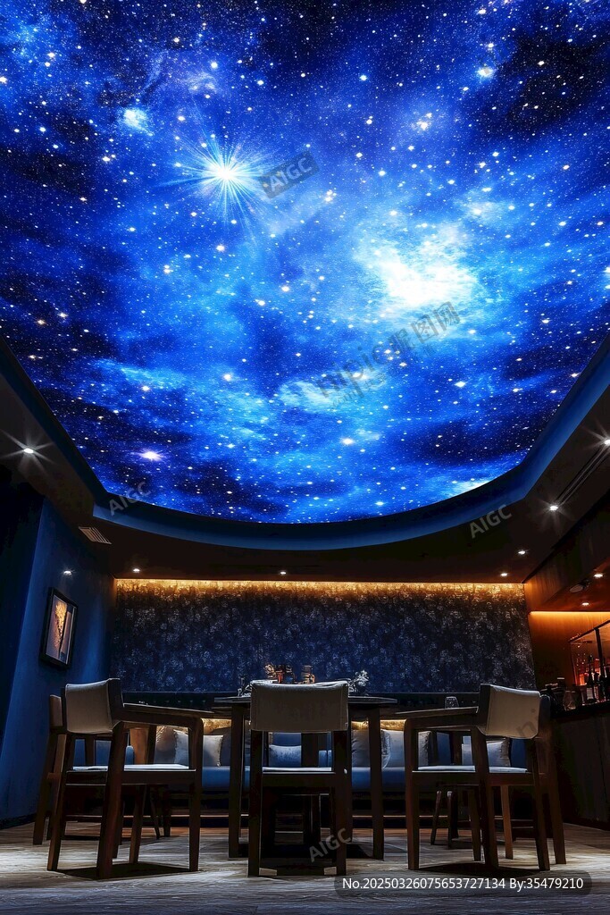 夢幻星空餐廳天花板設(shè)計