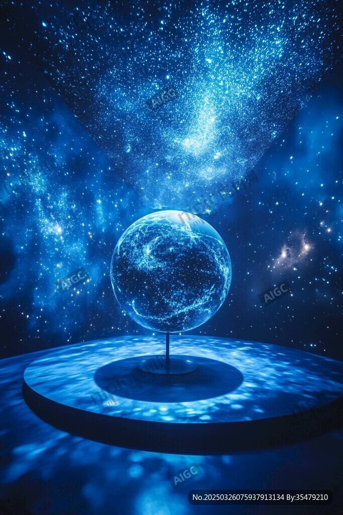 夢幻藍色星球的宇宙之景