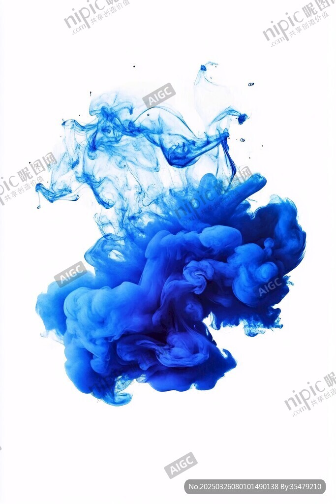 藍色墨水在水中的絢麗綻放