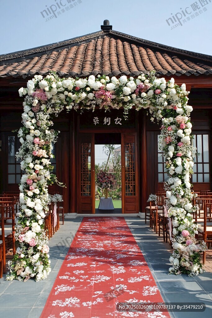 中式浪漫戶外婚禮儀式場地