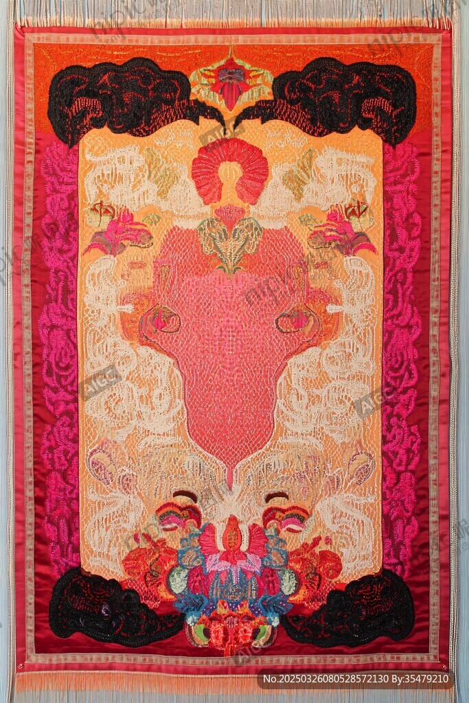 精美藏式風格刺繡掛毯