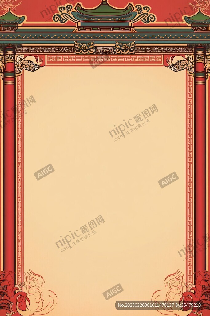 中式古典邊框背景圖